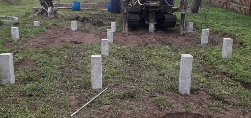 Фундамент на забивных ЖБ сваях